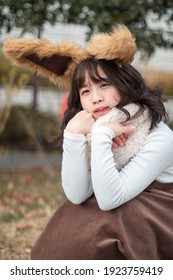 TOKYO, JAPAN - DECEMBER 29th, 2018: Japanese Girl Cosplay Eevee From Pokemon At The Comiket Winter 2018 Tokyo Big Sight.