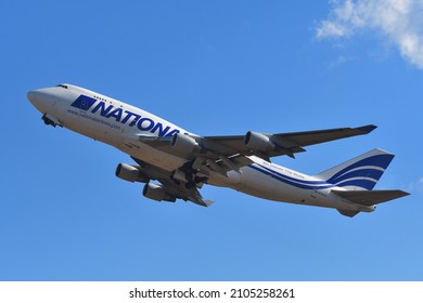 Tokyo, Japan - December 30, 2021:National Airlines Boeing 747-400BCF (N756CA) Freighter.