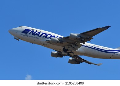 Tokyo, Japan - December 30, 2021:National Airlines Boeing 747-400BCF (N756CA) Freighter.