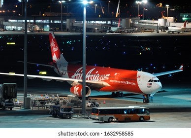 Tokyo, Japan - January 13, 2011:AirAsia X Airbus A330-300 (9M-XXB) Passenger Plane.