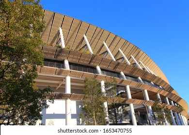 TOKYO, JAPAN- January 19 2020: New National Stadium Japan