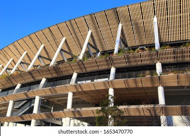 TOKYO, JAPAN- January 19 2020: New National Stadium Japan