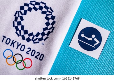 TOKYO, JAPAN, JANUARY. 20. 2020: Table Tennis Pictogram For Summer Olympic Game Tokyo 2020