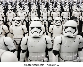 TOKYO, JAPAN - JULY, 2017: Star wars figures stormtroopers