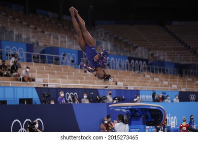 Tokyo - Japan July 26, 2021, Tokyo2020 Olympic Games, US Olympic Gymnast Simone Biles, Vying For Olympic Medal 