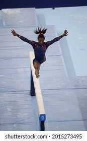 Tokyo - Japan July 26, 2021, Tokyo2020 Olympic Games, US Olympic Gymnast Simone Biles, Vying For Olympic Medal 