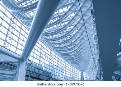 Tokyo, Japan - Jun 18, 2018 - The Architecture Interior Design Of Tokyo International Forum, Embracing A Glass Atrium For Multi-purpose Exhibition Center In Tokyo, Japan.