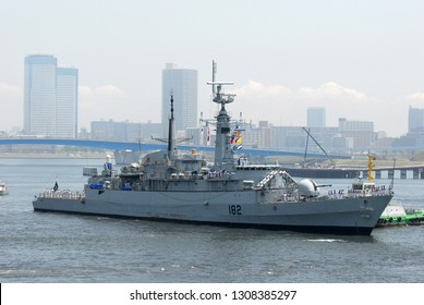 Tokyo, Japan - June 12, 2007:Pakistan Navy PNS Babur (D-182), Tariq-class Destroyer.