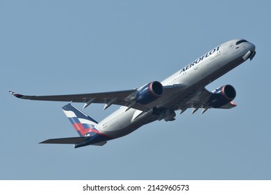 Tokyo, Japan - March 05, 2022:Aeroflot Airbus A350-900 (VQ-BFY) Passenger Plane.