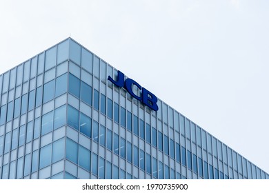 Tokyo, Japan - March 22, 2019: JCB sign on their Headquarters at Aoyama Rise Square, Minato-ku, Tokyo. JCB Co., Ltd. is a credit card company 