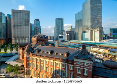 TOKYO/ JAPAN - May 13, 2019: Tokyo Railway Station And Tokyo High-rise Building City Scape