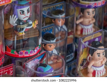 TOKYO, JAPAN - MAY 1ST 2018. Bobble Head Toy Souvenir With Japanese Characters.