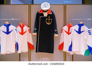 Tokyo, Japan - November 02 2019: Cosplay Costume And Jacket From The Japanese Manga And Anime Series Space Battleship Yamato Created By Leiji Matsumoto At The Leiji World Summit In Asukayama Park.