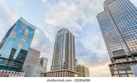 TOKYO, JAPAN - NOVEMBER 26: Marunouchi Business District in Tokyo, Japan on November 26, 2013. Tokyo's financial district and the country's three largest banks are headquartered there - Shutterstock ID 202856080