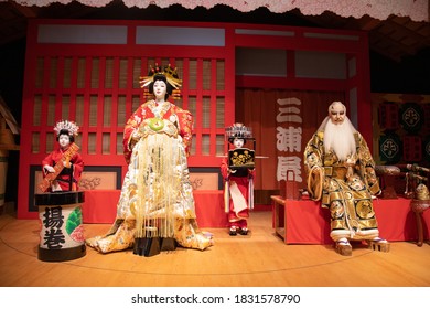 Tokyo, Japan; September 19th 2020; Exhibition Of The Kabuki Theatre Garnments And Backgrounds In The Edo Tokyo Museum.