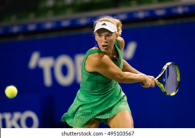 TOKYO, JAPAN - SEPTEMBER 21 : Caroline Wozniacki At The 2016 Toray Pan Pacific Open WTA Premier Tennis Tournament