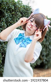 TOKYO, JAPAN - SEPTEMBER 23th, 2018: Japanese Girl Cosplay Hanayo Koizumi From Anime Love Live, This Event Was Held In Sunshine City Ikebukuro, Tokyo.