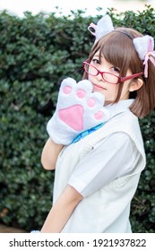 TOKYO, JAPAN - SEPTEMBER 23th, 2018: Japanese Girl Cosplay Hanayo Koizumi From Anime Love Live, This Event Was Held In Sunshine City Ikebukuro, Tokyo.