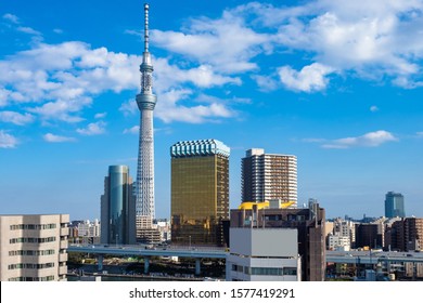 Tokyo. Japan. Sky tree. Television Tower. Guide to the sights of Tokyo. Excursion to the Sky Tree observation deck. City in East Asia. Panorama of Tokyo. Japan in sunny weather. Japan building. - Powered by Shutterstock