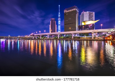 Tokyo, Japan skyline on the Sumida River.