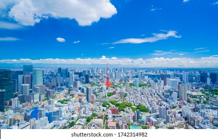 
Tokyo Landscape July Blue Sky And Clouds