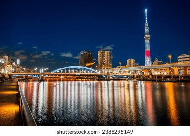 Tokyo night view from the Sumida River - Powered by Shutterstock