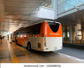 Tokyo Province/Japan: November 9 2019: Airport Limousine Bus  From Haneda To Downtown