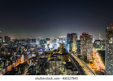 Tokyo Skyline At Night Time