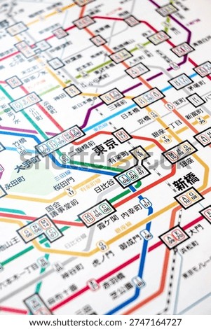 Tokyo subway map displaying different lines and stations for navigating the city