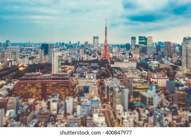 Tokyo Tower And Tokyo City View In Evening.