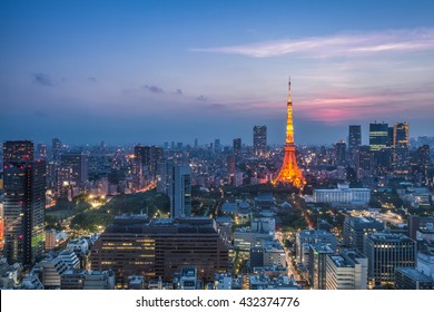 Tokyo Tower And City View In Evening