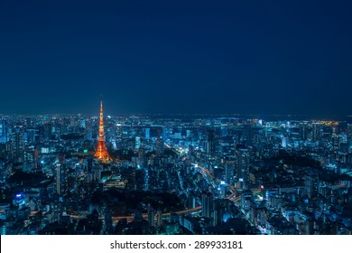 Tokyo Tower Cityscape At Night May 2015