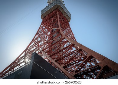 Tokyo Tower view from below during sunny day