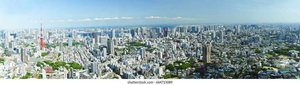 
Tokyo Urban Landscape Tokyo Tower Central City Panoramic View Panorama