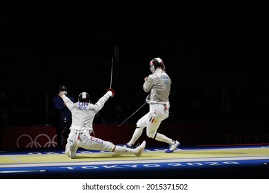 Tokyo-Japan, July 28, 2020, Tokyo2020 Olympic Games Final Fencing Corea And Germany At Makuhari Messe Hall Arena 