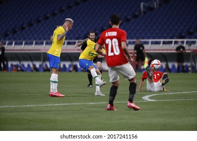 Tokyo-Japan July 31, 2021 Tokyo Olympic Games2020 Football Brazil And Egypt At Saitama Stadium 