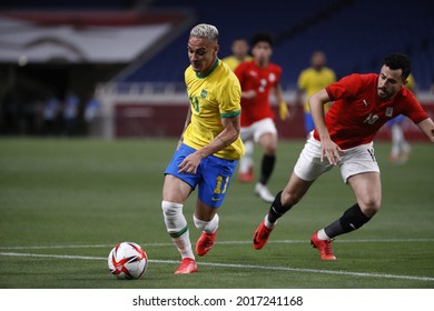 Tokyo-Japan July 31, 2021 Tokyo Olympic Games2020 Football Brazil And Egypt At Saitama Stadium 