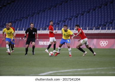 Tokyo-Japan July 31, 2021 Tokyo Olympic Games2020 Football Brazil And Egypt At Saitama Stadium 