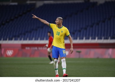 Tokyo-Japan July 31, 2021 Tokyo Olympic Games2020 Football Brazil And Egypt At Saitama Stadium 