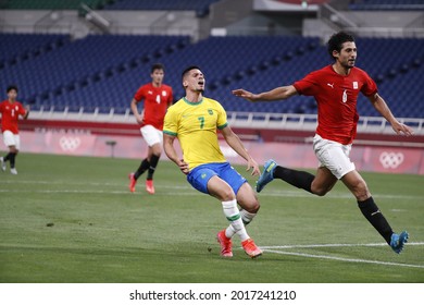 Tokyo-Japan July 31, 2021 Tokyo Olympic Games2020 Football Brazil And Egypt At Saitama Stadium 