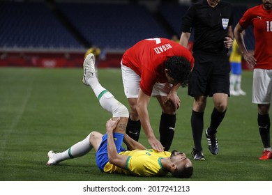 Tokyo-Japan July 31, 2021 Tokyo Olympic Games2020 Football Brazil And Egypt At Saitama Stadium 