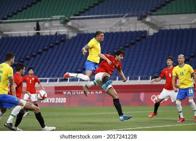 Tokyo-Japan July 31, 2021 Tokyo Olympic Games2020 Football Brazil And Egypt At Saitama Stadium 