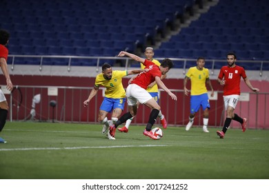 Tokyo-Japan July 31, 2021 Tokyo Olympic Games2020 Football Brazil And Egypt At Saitama Stadium 