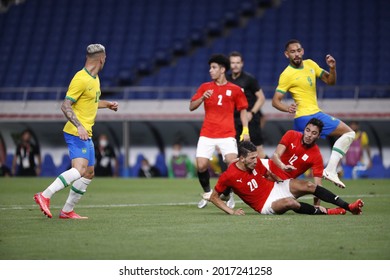 Tokyo-Japan July 31, 2021 Tokyo Olympic Games2020 Football Brazil And Egypt At Saitama Stadium 