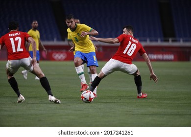 Tokyo-Japan July 31, 2021 Tokyo Olympic Games2020 Football Brazil And Egypt At Saitama Stadium 