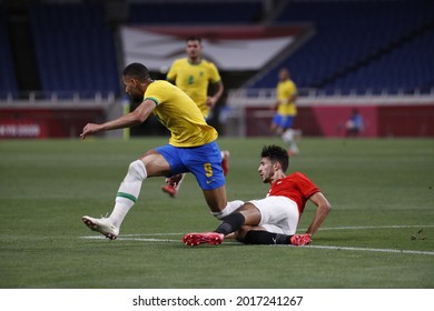 Tokyo-Japan July 31, 2021 Tokyo Olympic Games2020 Football Brazil And Egypt At Saitama Stadium 