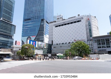 Tokyo,Japan/2020.05.15:Shibuya Scramble Intersection With Few People Due To Coronavirus