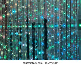 TOKYO/JAPAN-Sep 23, 2018: Colorful LED Lights At The MORI Building Digital Art Museum. By Teamlab Borderless. 