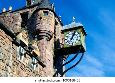 The Tolbooth Clock On The Royal Mile, Edinburgh