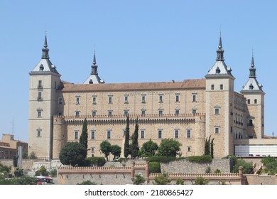 Alcázar Of Toledo Fortress. Old Toledo Skyline. Spain. Unesco World Heritage Site.